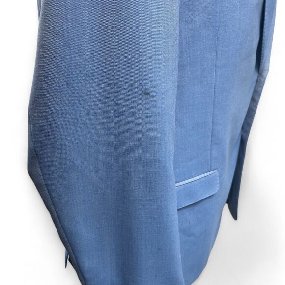 Tiglio Luxe 100% Wool Blue Sangria Jacket Blazer 48R Viscose Paisley Lining - Picture 6 of 13